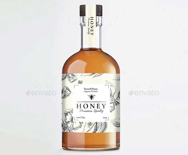 Honey Packaging PSD Label