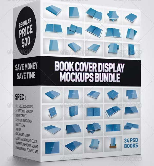 Book Cover Display Mockups Bundle