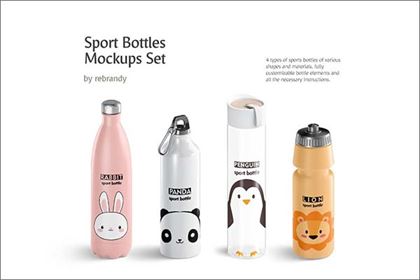 Sport Bottles Mockups Set