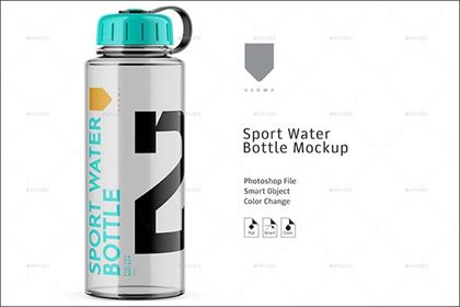 Sport PSD Water Bottle Mockup Design