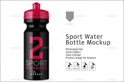 Sport Water Bottle Mockup Template