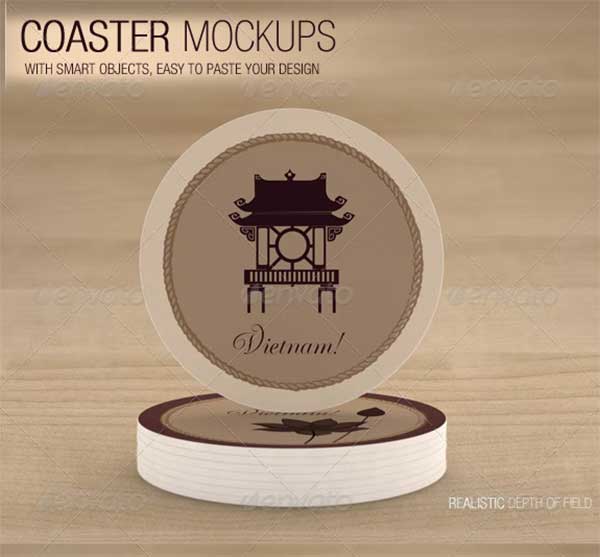 Coaster Photoshop Mockups