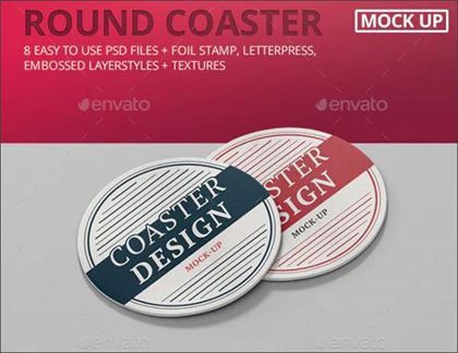 Round Coaster Mock-Up Template