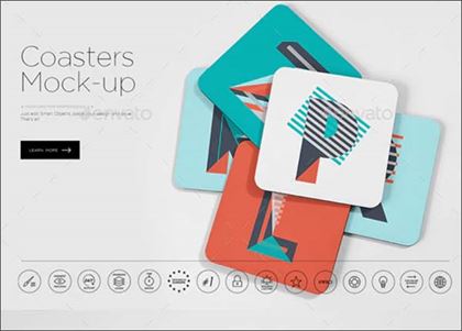 Creative Coasters Mock-up Template