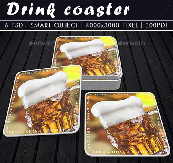 Drink Coaster PSD Mock-Up Template