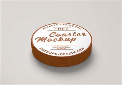 Free Round Coaster Mockup Template