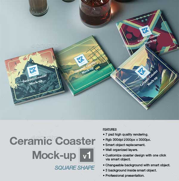Creative Ceramic Coaster Mock-up