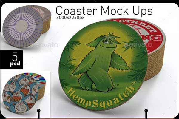 Coaster Mock-ups PSD Design
