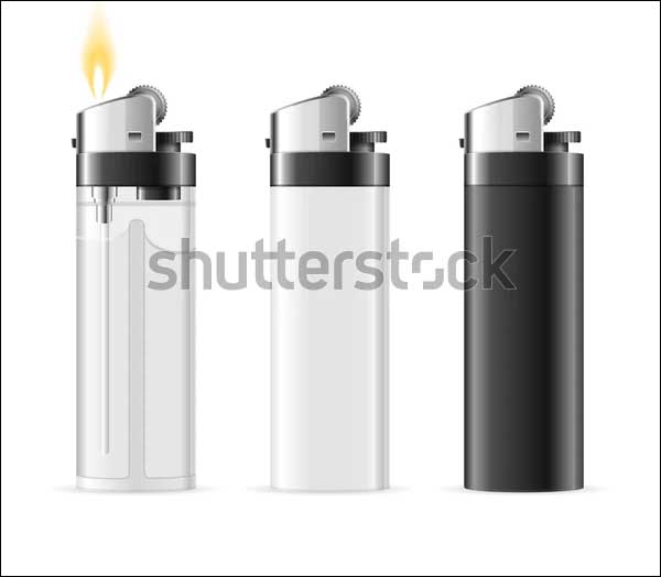 Vector Black and White Plastic Metal Lighters