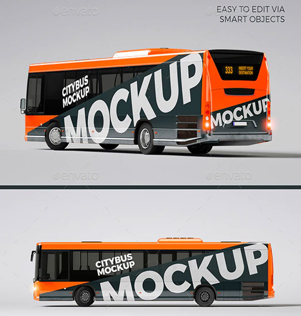City Bus Mockup Template