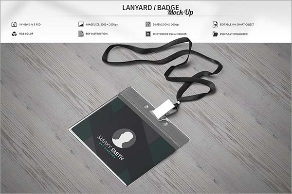 Lanyard PSD Badge Mock-Up