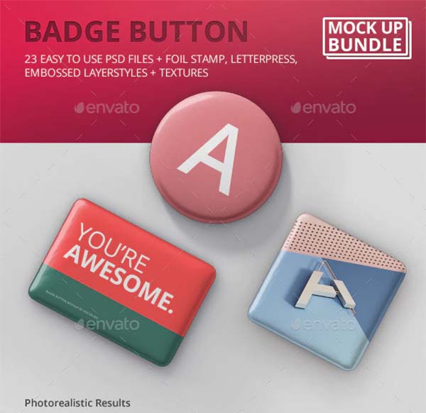 Name Badge Button Mockup Bundle