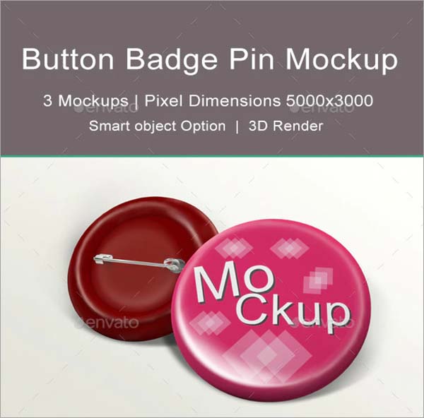 Name Button Badge Pin Mock-up