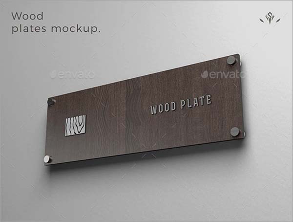 Name Wood Plate Mockup