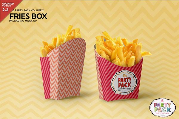 Fries Box Packaging Mockup