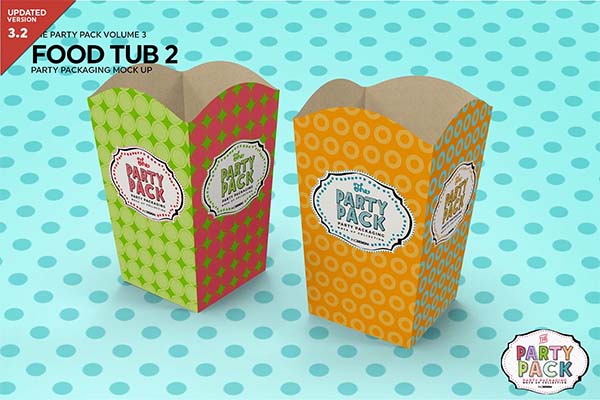 Paper Food Tub Packaging Mockup