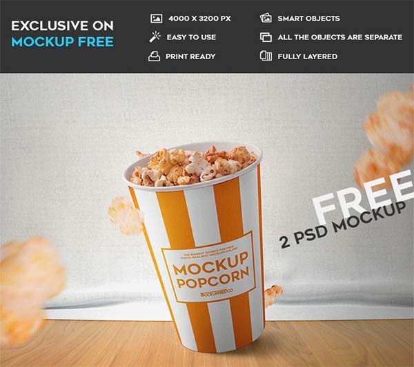 Popcorn Free PSD Mockups