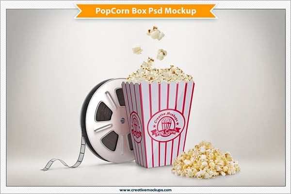 Popcorn Box PSD Mockup