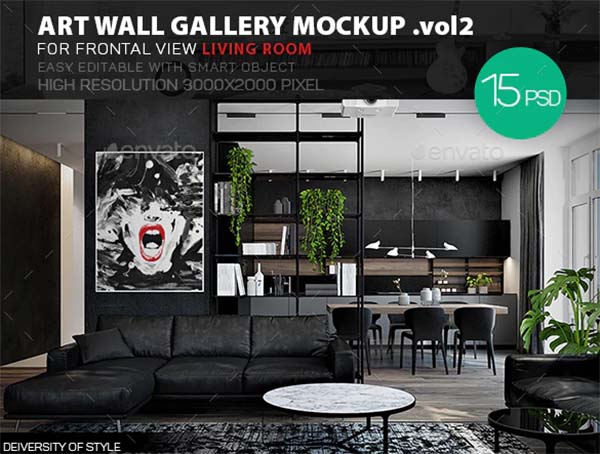 Art Wall Gallery Mockup