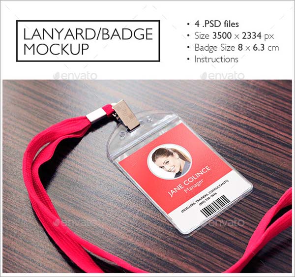 Lanyard PSD Badge Mockup