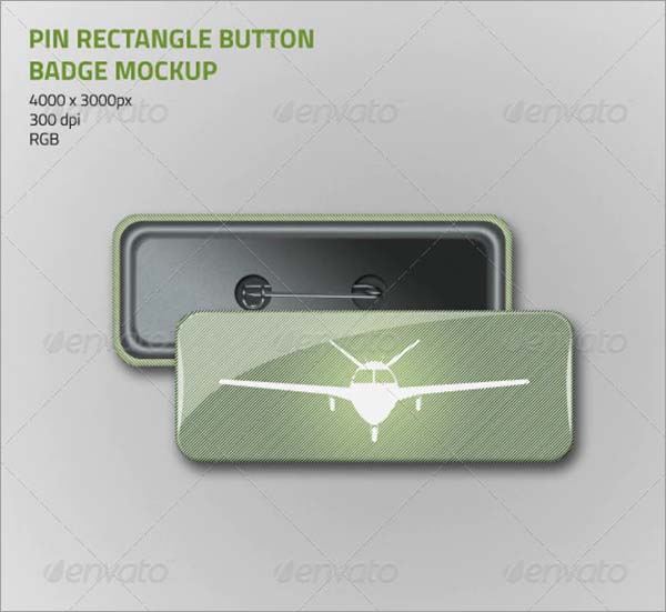 Pin Rectangle Button Badge Mockup