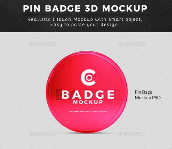 High Quality Pin Badge Mockup