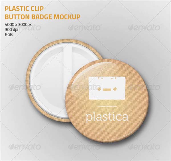 Plastic Clip Button Badge Mockup