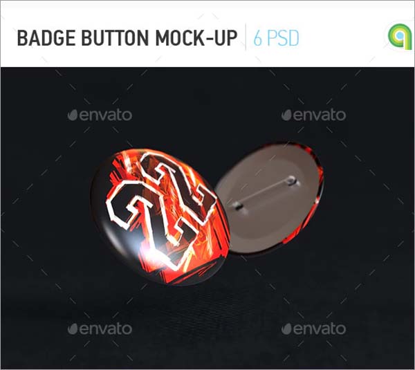 Badge Button PSD Mockup