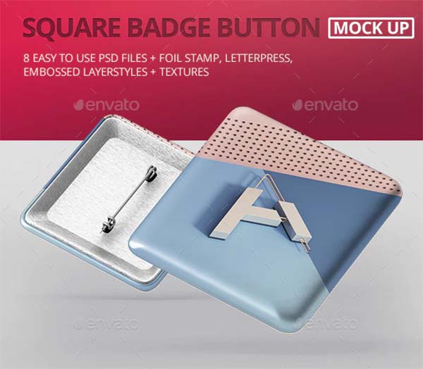 Square Badge Button Mockup