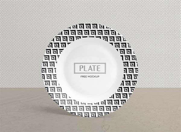 Free Ceramic Plate Mockup