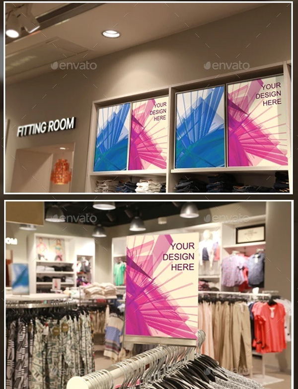 Clothing Store Posters and Tags Mockups
