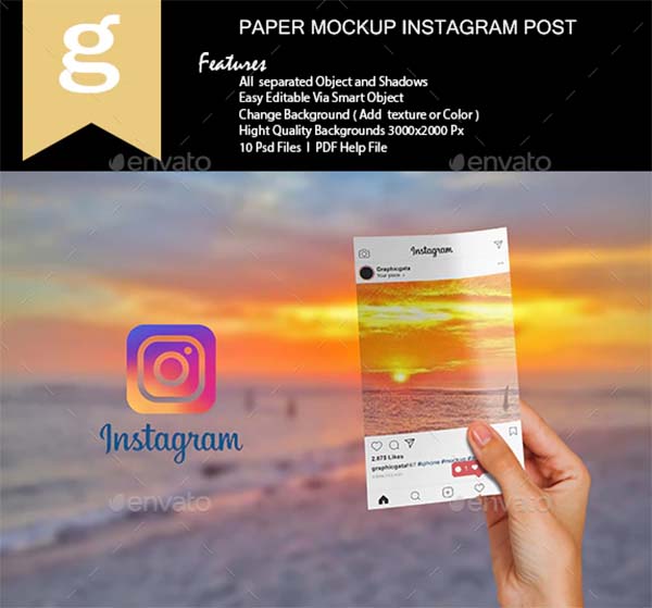 Instagram Paper Mockup