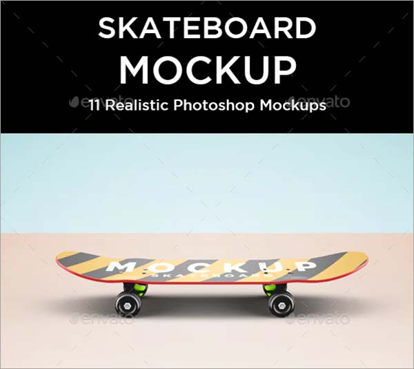 Realistic Skateboard Mockup
