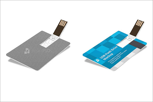 Plastic USB Flash Card Mockup Design