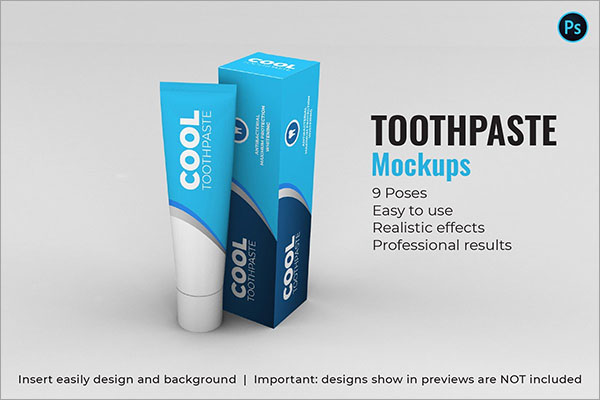 Toothpaste Mockups 9 Poses
