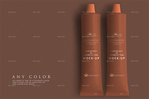 Toothpaste or Cosmetic PSD Tube Mockup