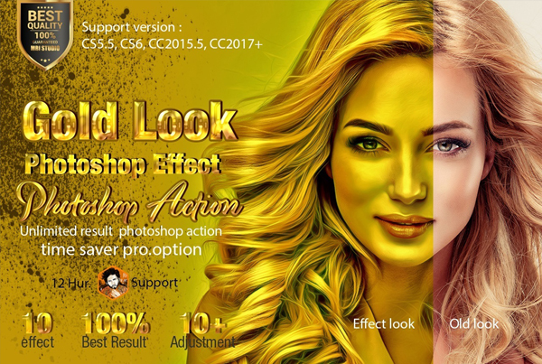 Digital Gold Look Photoshop Effect