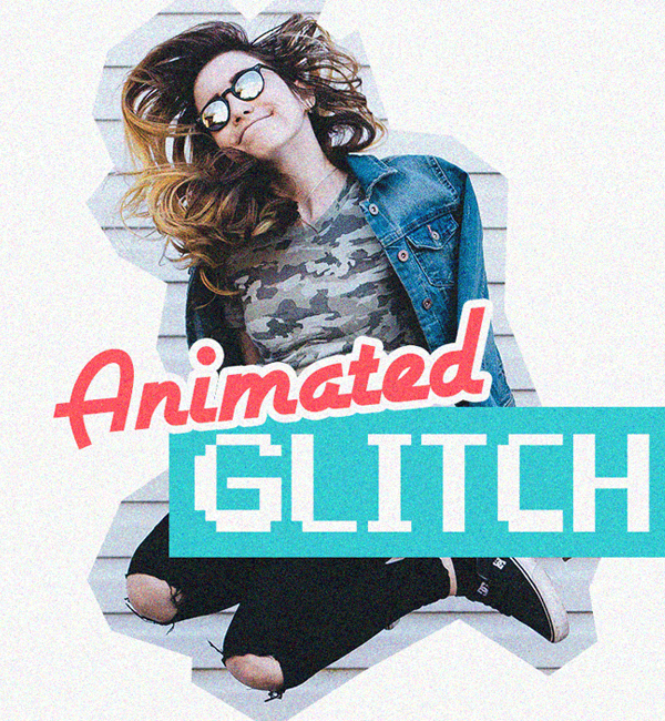 Free Animated Digital Glitch Photoshop Action