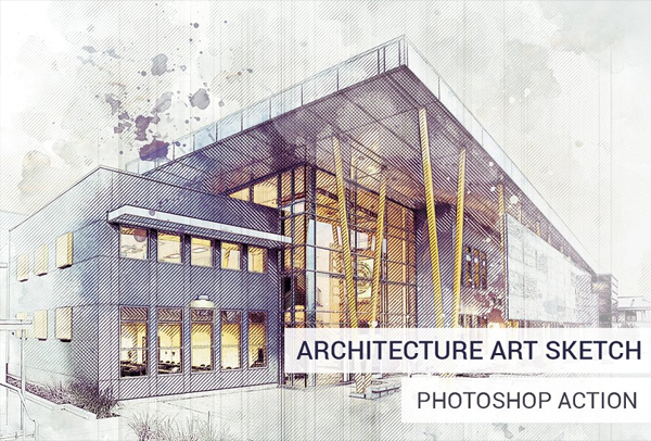 Digital Architecture Sketch Photoshop Action