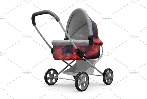 Editable Baby Stroller Mockup