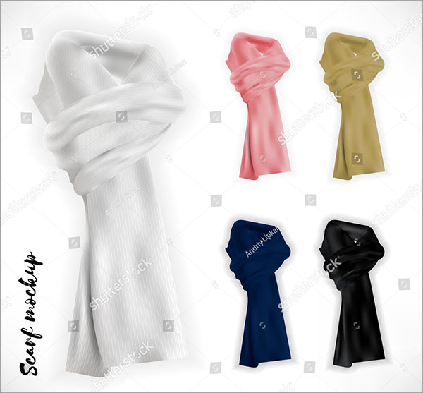 Knitted Scarf Vector Mockup