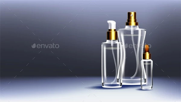 Cosmetic Glass Ads Vector
