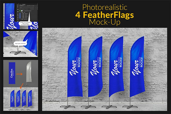 Feather Flags and Bow Flags MockUp