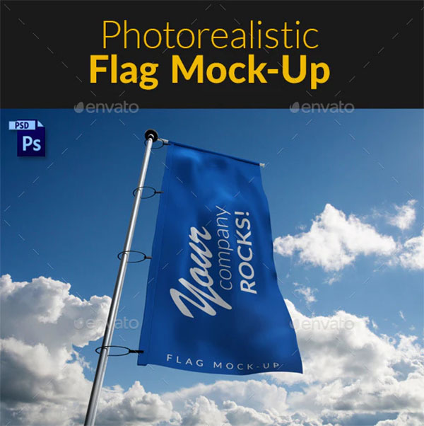 Creative Photorealistic Flag MockUp