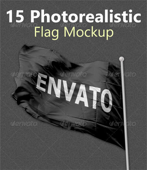 Football Photorealistic Flag Mockups