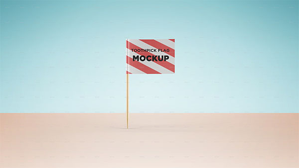Toothpick Flag Mockup