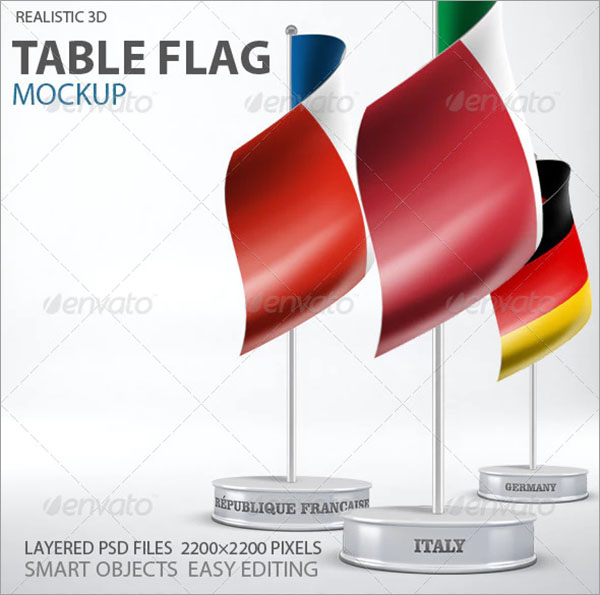 Table PSD Flag Mockup
