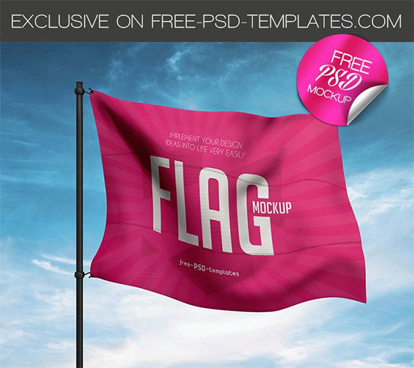 PSD Free Flag Mockup
