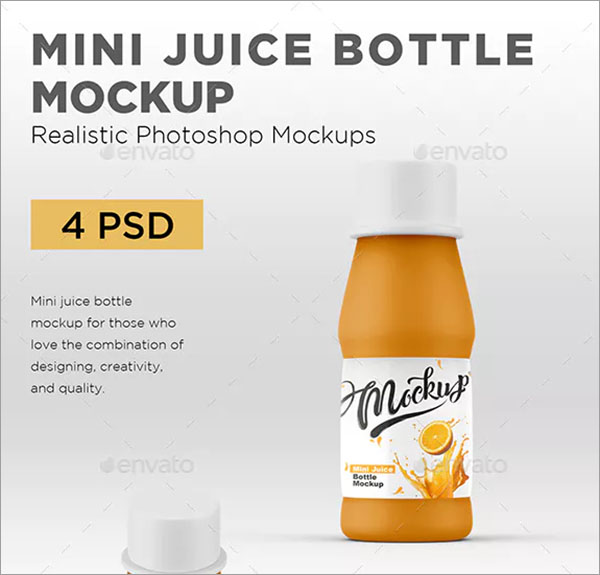 Mini Juice Bottle Mockup