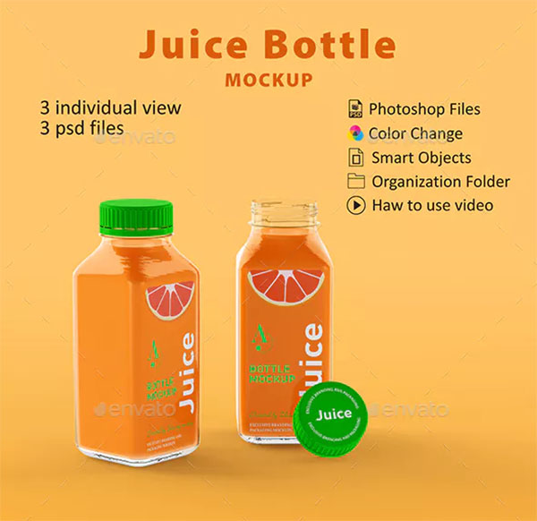 Juice Bottle Mockup Branding